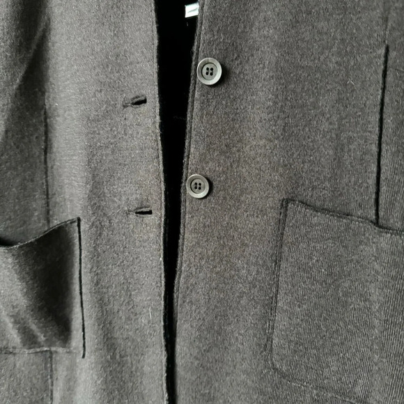 Eileen Fisher 100% Merino Wool Rib Ponte High Collar Jacket Size S,Patch Pocket - Picture 6 of 12